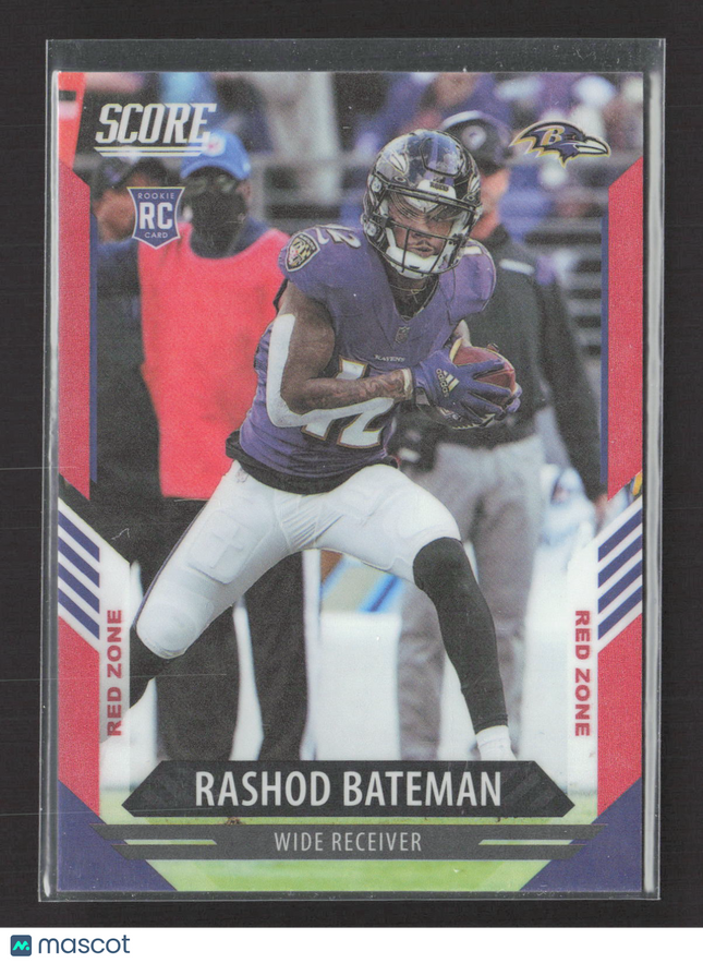2022 Panini Chronicles Score Prizm Rashod Bateman #415 Red Zone 17/20 RC