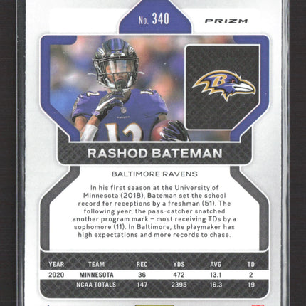 2021 Panini Prizm Rashod Bateman #340 RC