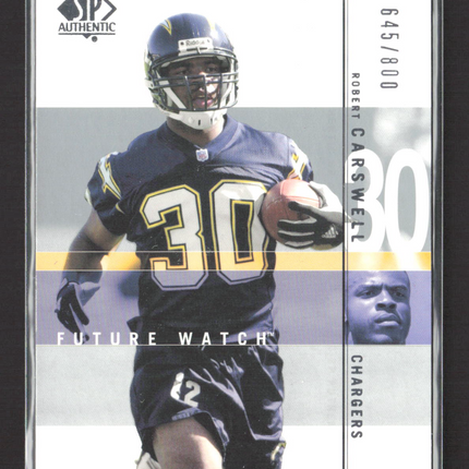 2001 Upper Deck SP Authentic Future Watch Robert Carswell #186 645/800