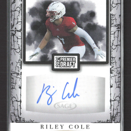 2021 SAGE Premier Draft Riley Cole #A64 Auto