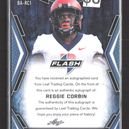 2020 Leaf Flash Reggie Corbin #BA-RC1 Silver RC Auto