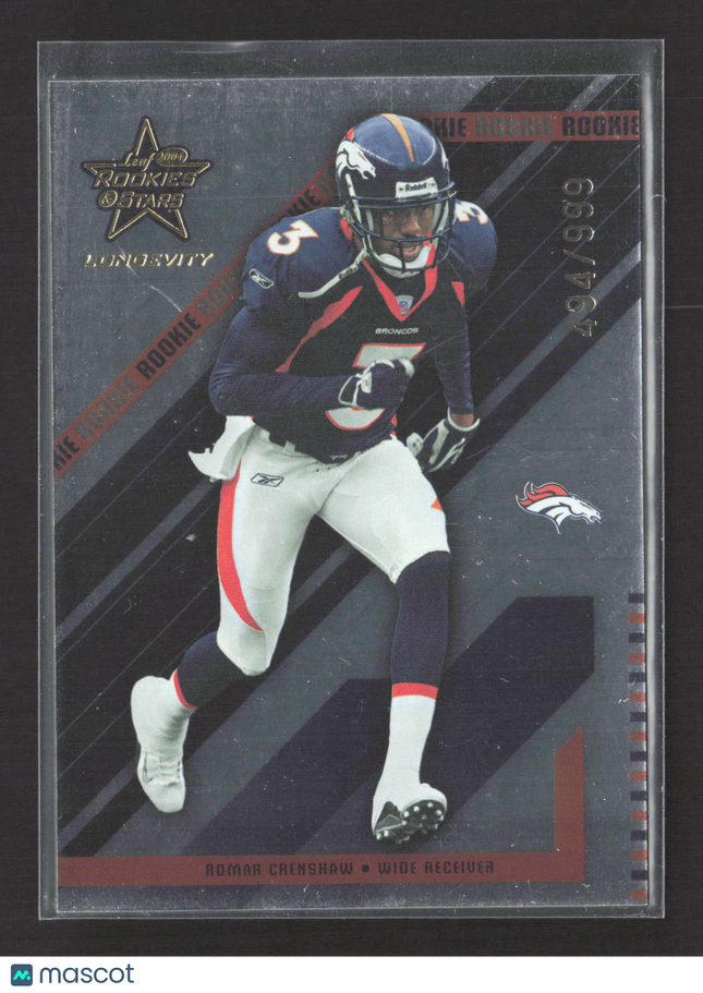 2004 Leaf Rookies & Stars Longevity Romar Crenshaw #130 494/999