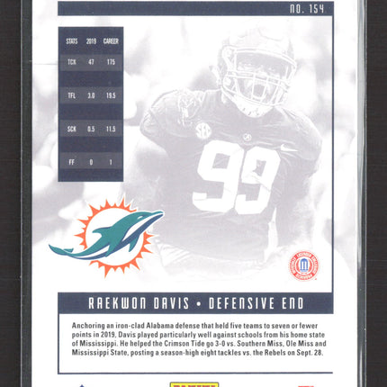 2020 Panini Luminance Raekwon Davis #154 RC