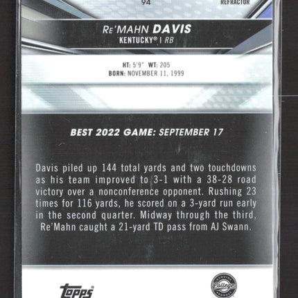 2022 Bowman University Re'Mahn Davis #94 Refractor