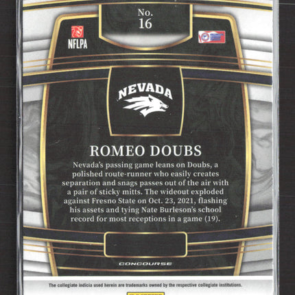 2022 Panini Select Draft Picks Romeo Doubs #16 Concourse RC