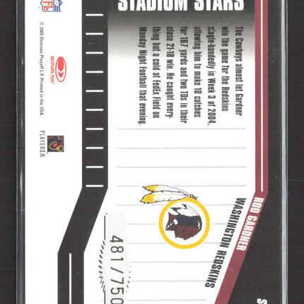 2005 Donruss Classics Stadium Stars Goal Line Rod Gardner #SS-50 481 / 750