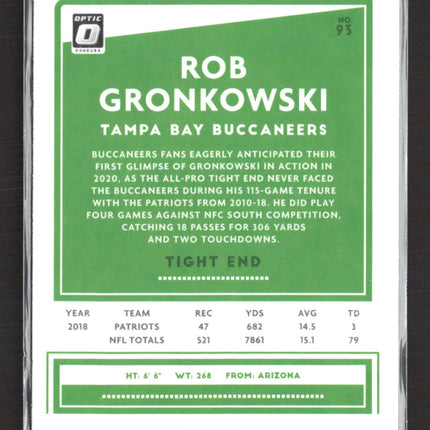 2020 Panini Donruss Optic Football Rob Gronkowski #93