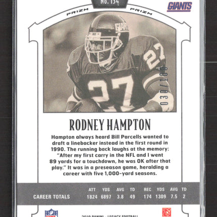 2019 Panini Legacy Prizm Rodney Hampton #134 030/100