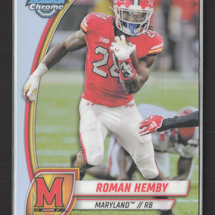 2023 Topps Bowman University Chrome Football Roman Hemby #65 Refractor