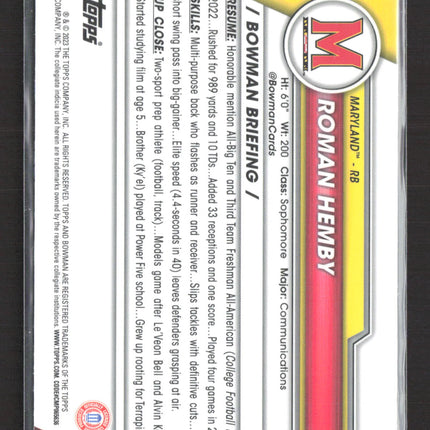 2023 Bowman Chrome University Roman Hemby #32 1st Bowman