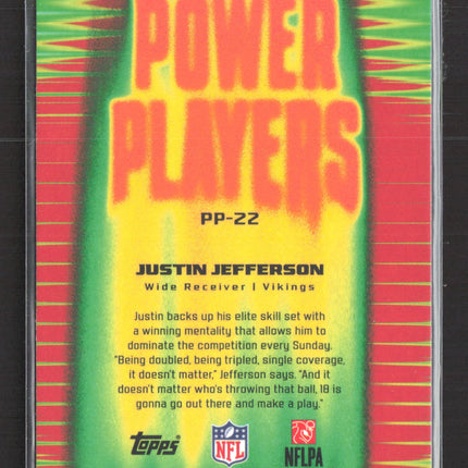 2025 Topps Chrome Power Players Justin Jefferson #PP-22