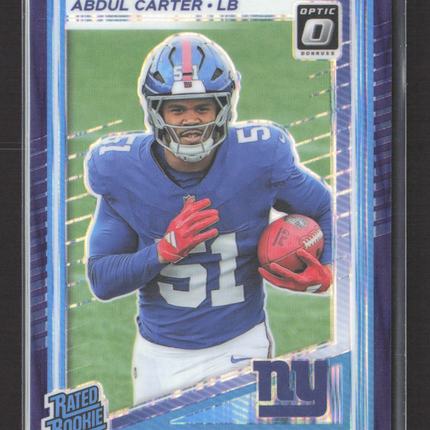 2025 Panini Donruss Optic Prizm Abdul Carter #300 Purple Shock