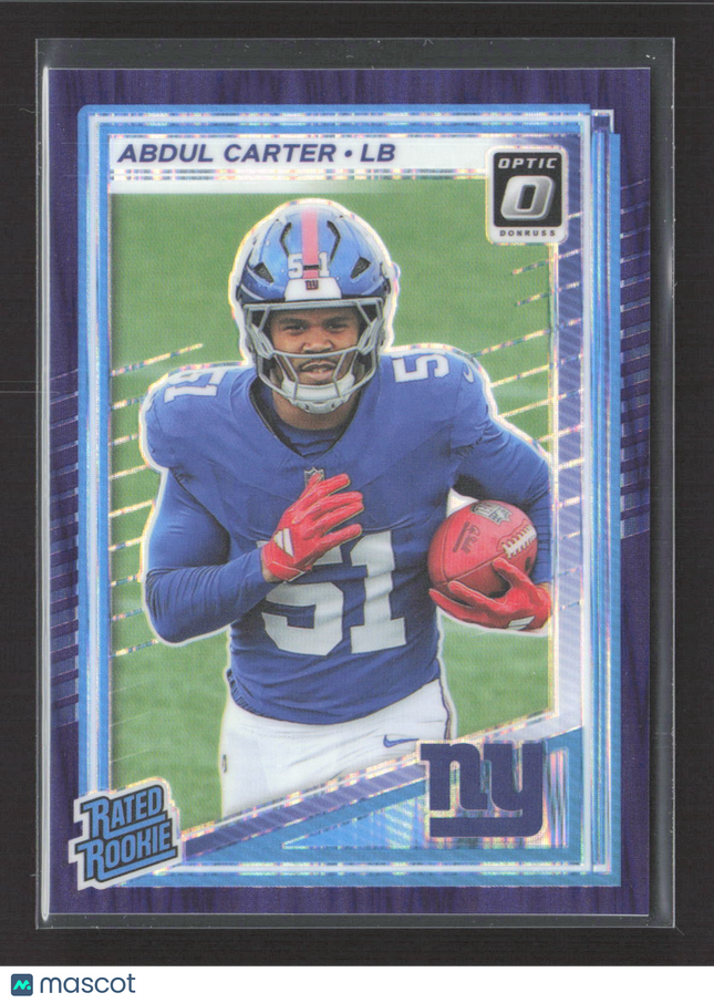 2025 Panini Donruss Optic Prizm Abdul Carter #300 Purple Shock