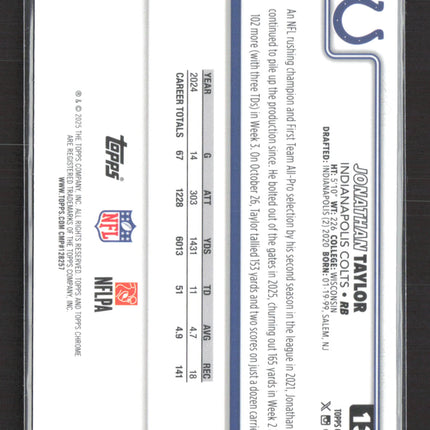 2025 Topps Chrome Jonathan Taylor #130 Prism Refractor