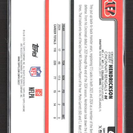 2025 Topps Chrome Trey Hendrickson #65 Pink X-Fractor