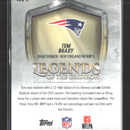 2025 Topps Chrome Legends of the Gridiron Tom Brady #LOG-9