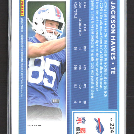 2025 Panini Donruss Optic Football Jackson Hawes #224 Silver