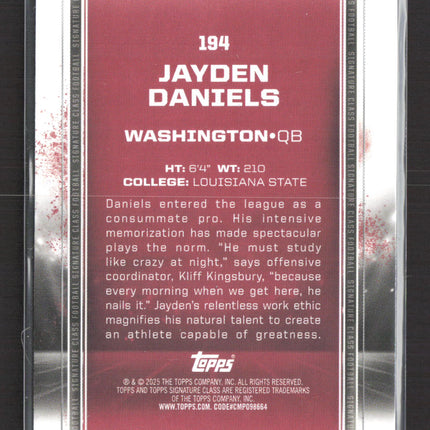 2025 Topps Signature Class Jayden Daniels #194