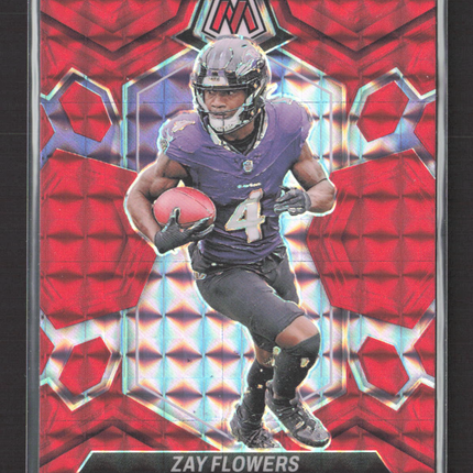 2024 Panini Mosaic Football Zay Flowers #17 Red Prizm