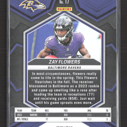 2024 Panini Mosaic Football Zay Flowers #17 Red Prizm