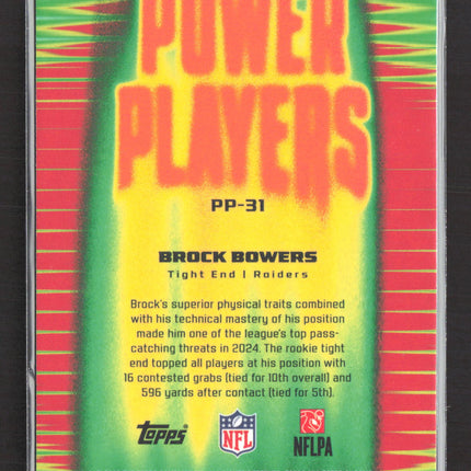 2025 Topps Chrome Power Players Brock Bowers #PP-31