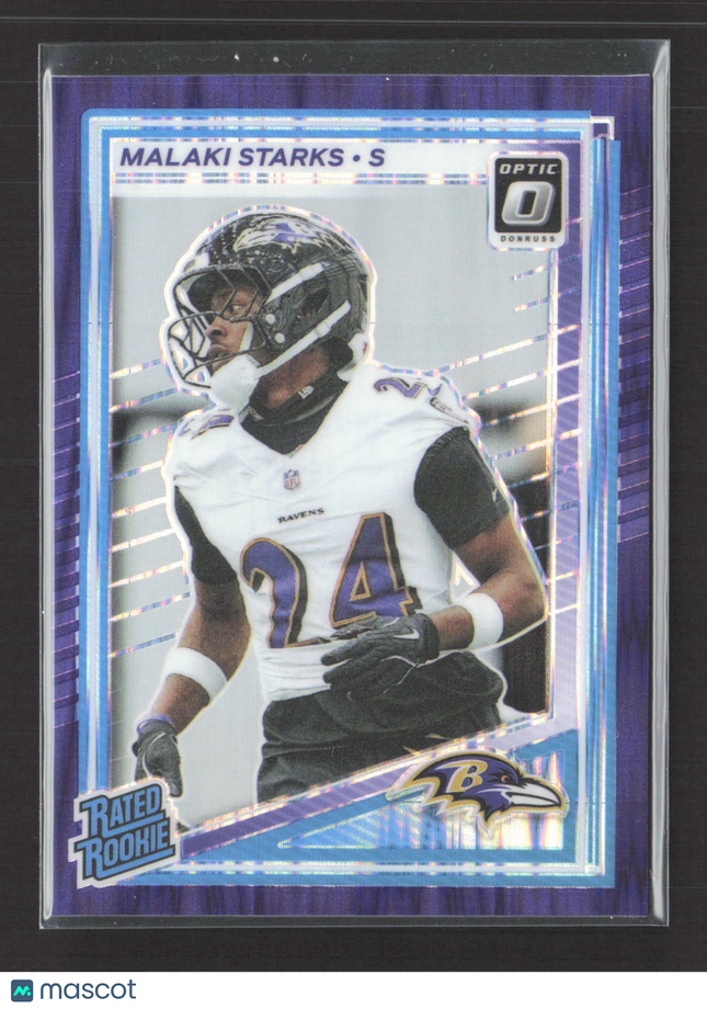 2025 Panini Donruss Optic Prizm Malaki Starks #256 Purple Shock