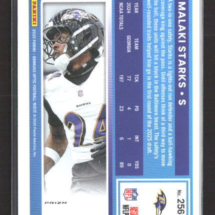 2025 Panini Donruss Optic Prizm Malaki Starks #256 Purple Shock