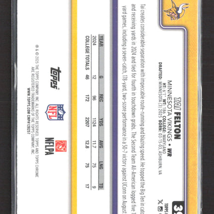 2025 Topps Chrome Tai Felton #395