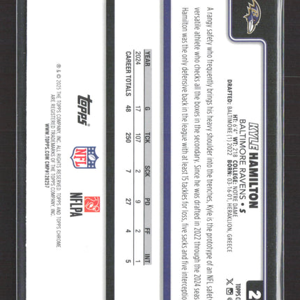 2025 Topps Chrome Kyle Hamilton #29 Pulsar