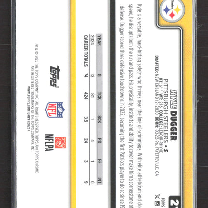 2025 Topps Chrome Kyle Dugger #211 Green Leather 34/99