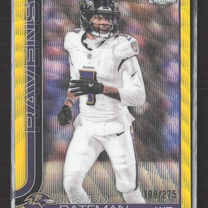 2025 Topps Chrome Rashod Bateman #21 Yellow RayWave Yellow 188/275