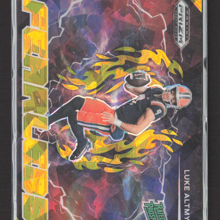 2025 Panini Prizm Draft Picks Fearless Luke Altmyer #F-LAR Gold Ice