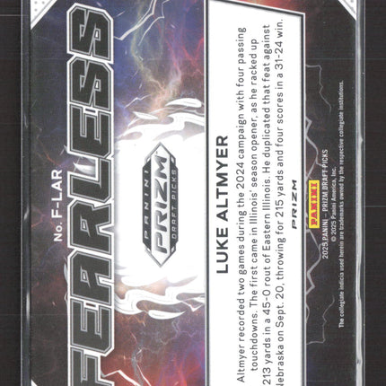 2025 Panini Prizm Draft Picks Fearless Luke Altmyer #F-LAR Gold Ice