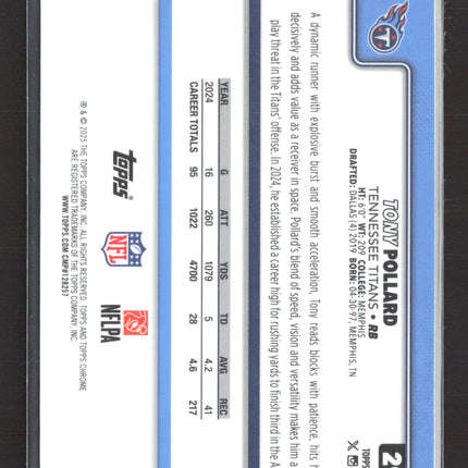 2025 Topps Chrome Tony Pollard #290 Leather