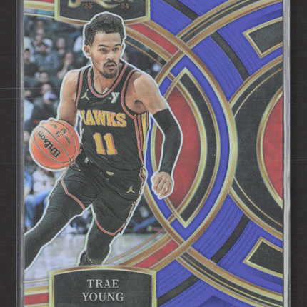 2024 Panini Select Premier Prizm Trae Young #158 Blue