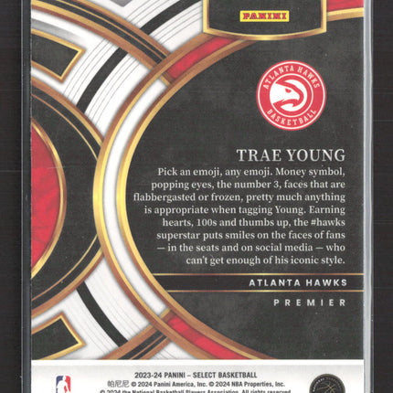 2024 Panini Select Premier Prizm Trae Young #158 Blue