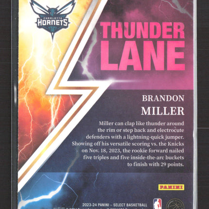 2023 Panini Select Thunder Lane Brandon Miller #12 RC