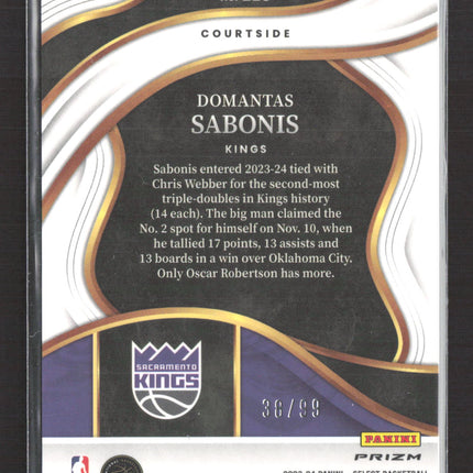 2024 Panini Select Courtside Prizm Domantas Sabonis #225 Pink 38/99