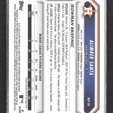 2024 Bowman Chrome Alimber Santa #BCP-30 Reptilian