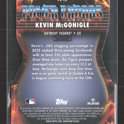 2026 Bowman Chrome Power Chords Kevin McGonigle #PC-15