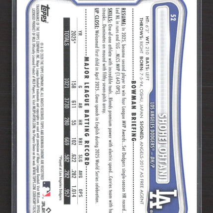 2026 Bowman Shohei Ohtani #52