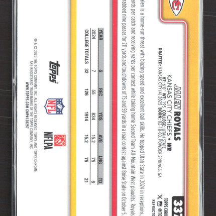 2025 Topps Chrome Jalen Royals #337 Refractor RC