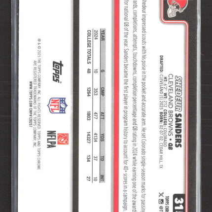 2025 Topps Chrome Shedeur Sanders #315 RC