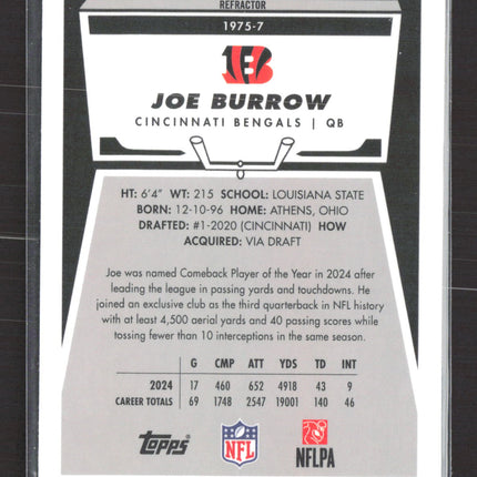 1975 Topps Chrome 1975 Topps Football Joe Burrow #1975-7 Refractor