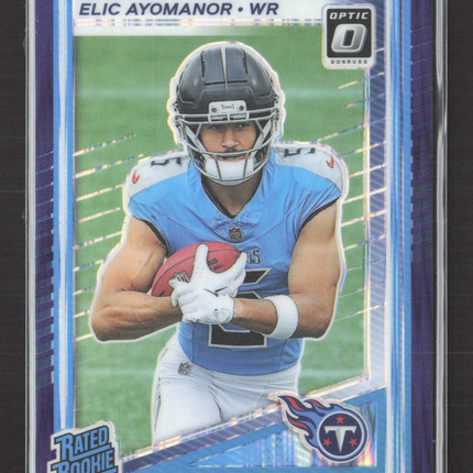 2025 Panini Donruss Optic Elic Ayomanor #235 Purple Shock