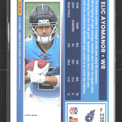 2025 Panini Donruss Optic Elic Ayomanor #235 Purple Shock