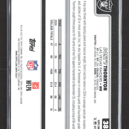 2025 Topps Chrome Dont'e Thornton Jr. #385 RC