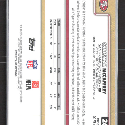 2025 Topps Chrome Christian McCaffrey #263 X-Fractor