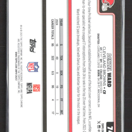 2022 Topps Chrome Denzel Ward #74 X-Fractor