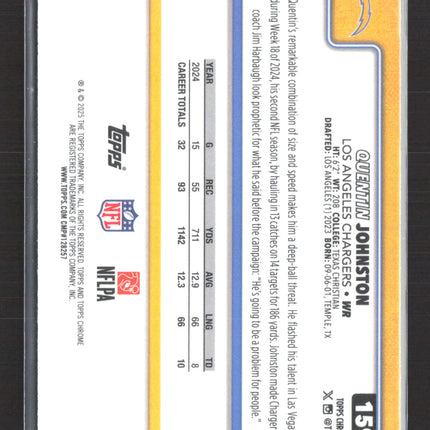 2025 Topps Chrome Quentin Johnston #159 Pink 183/250